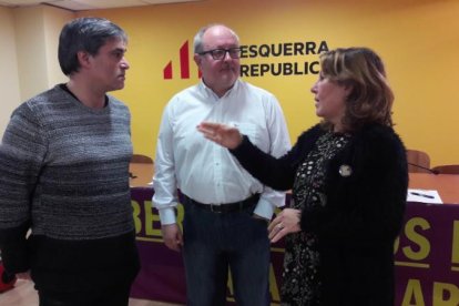 El diputado Joan Capdevila ayer en la sede de ERC en Lleida. 