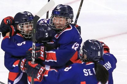 El equipo femenino unificado de Corea marcó su primer tanto.