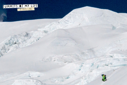 Kilian Jornet durante su descenso del Everest tras conseguir esta segunda ascensión.