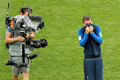 Antoine Griezmann es va emocionar després d’aconseguir el títol de campions del món.