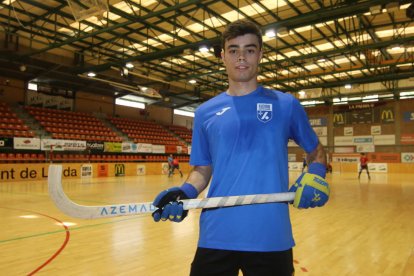 Raúl Fernández ayer en el pabellón municipal Onze de Setembre durante el entrenamiento.