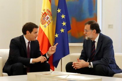 Albert Rivera se reunió ayer con Mariano Rajoy en la Moncloa.