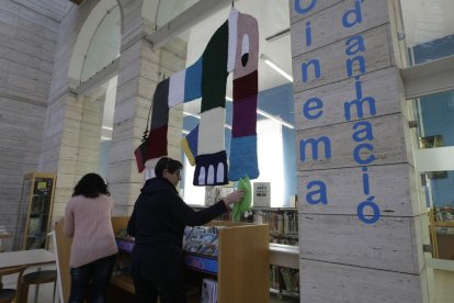 Àrea amb material audiovisual a la Biblioteca Pública de Lleida.