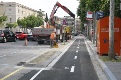 El carril bici de la rambla d’Aragó ja està gairebé llest.