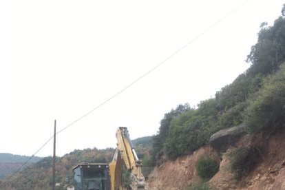 Desprendimiento en una carretera de Riner