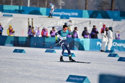 Martí Vigo, durant els primers quilòmetres de la prova dels 15 km estil lliure.