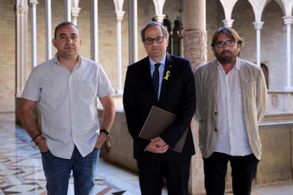 El president Quim Torra s'ha reunit amb els líders de CCOO i UGT