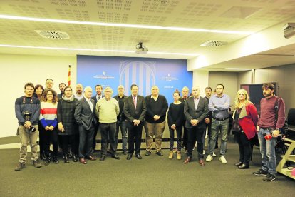 Recepció a mitjans de comunicació a la delegació del Govern.