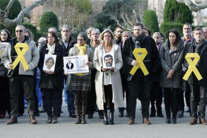 Una concentració en suport als presos independentistes.