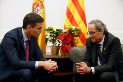 Torra i Sánchez es reuneixen al Palau de Pedralbes