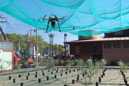 Un dron haciendo una demostración en la fira de Sant Miquel de hace dos años. 