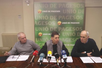 La roda de premsa d'Unió de Pagesos