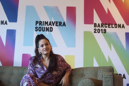 La popular cantante catalana Rosalía, ayer en su rueda de prensa del festival Primavera Sound.