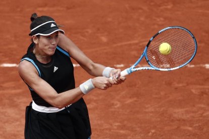 Garbiñe Muguruza, en el partit de tercera ronda davant la ucraïnesa Elina Svitolina.