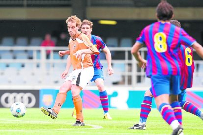 Jonan García, en un dels partits que va jugar amb el Lleida.