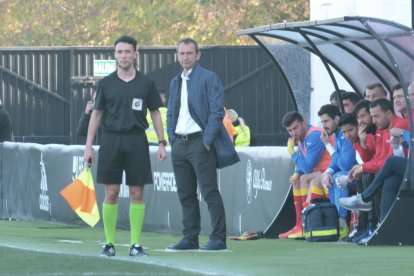 Joan Carles Oliva, el pasado domingo en el campo del Valencia Mestalla.