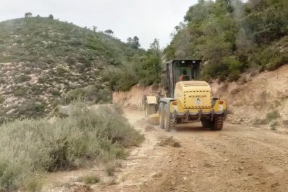 Los trabajos de mejora de los caminos de Mequinensa.