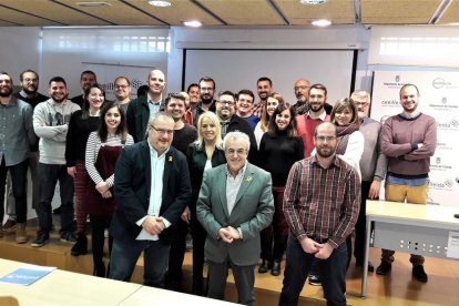 Un momento del acto de la entrega de llaves a las empresas.