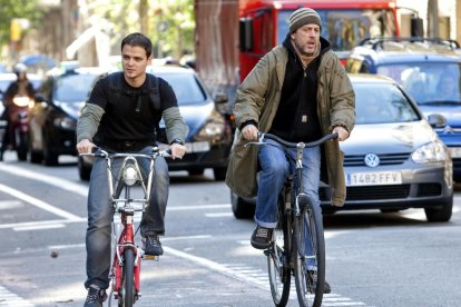 Un carril bici de Barcelona