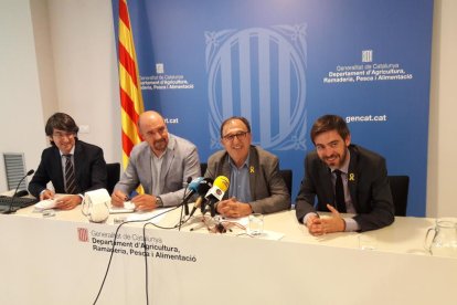 Un moment de la presentació de les previsions de collita de fruita de pinyol per aquest any.