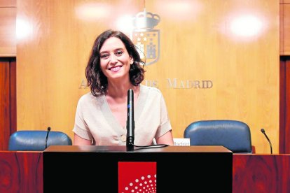 La candidata popular a la presidència de la Comunitat de Madrid, Isabel Díaz Ayuso, ahir.