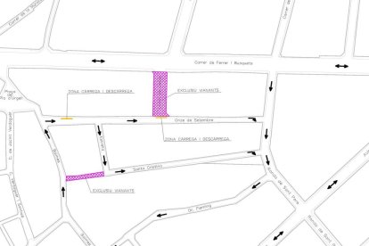 El mapa que especifica el nuevo sentido de las calles. 