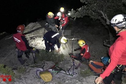 El rescat de l'escaladora ferida a Baix Pallars.