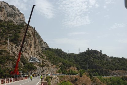 Imagen de archivo de las obras de los riegos de la red secundaria de los riegos de Peramola y Bassella.