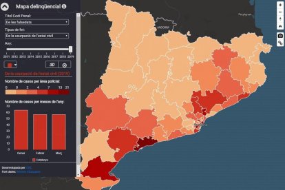 Presentan un mapa interactivo de los delitos en Cataluña