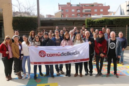 Els membres de la llista, ahir després de l’assemblea del Comú.