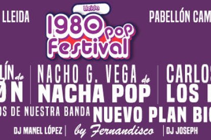 El cartell del concert 1980 Pop Festival que es celebrarà el 9 de març a Lleida.