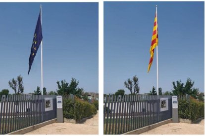 Almacelles retira la bandera europea com a protesta