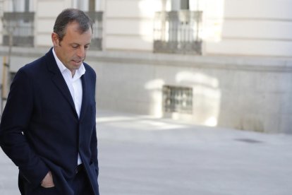 Sandro Rosell, a su llegada a la Audiencia Nacional para comparecer en el juicio.