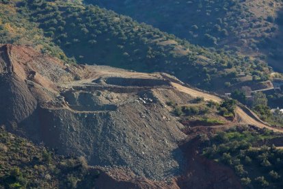 La zona on es troba el pou en què va caure i morir el petit Julen.