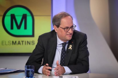 Torra, en un moment de l'entrevista a TV3.