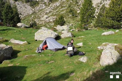 Una de les acampades il·legals al parc nacional.