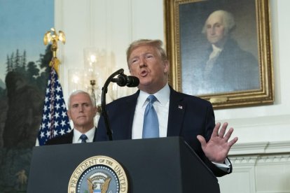 El president dels EUA, Donald Trump, amb el vicepresident, Mike Pence, ahir a Washington.