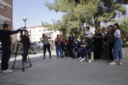 Un instante de la grabación del videoclip en la Mariola. 