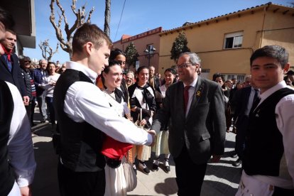 Quim Torra, a la festa del ranxo de Vidreres (Girona), ahir.