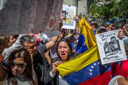 Imagen de archivo de protestas contra Maduro en Miami.