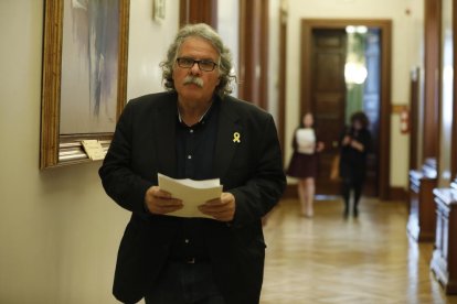 El exportavoz de ERC en el Congreso, Joan Tardà, en los pasillos de la Cámara baja.