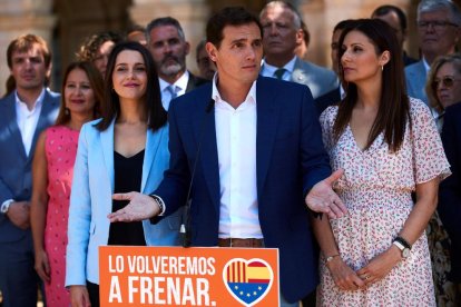 Albert Rivera durante un acto celebrado ayer en el Parlament.