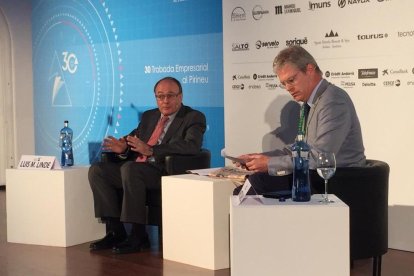 Luis Maria Linde, durante su participación en la Trobada Empresarial al Pirineu