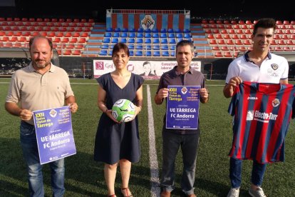 Gerard Caro, Alba Pijuan, Xavier Rossell-Aparicio i Josep Boté, ahir en la presentació del torneig.