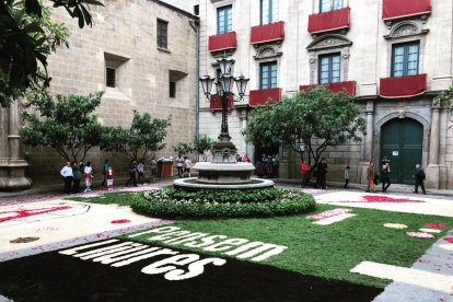 Una de las alfombras de flores del Corpus del pasado año.