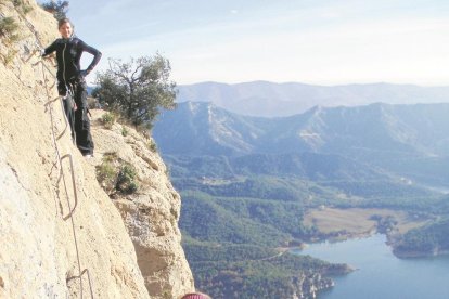 La vía ferrata de la Regina, cercana al pantano de Oliana. 