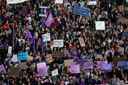 Imatge d'arxiu d'una manifestació del 8 de març a Lleida.