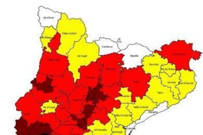 El mapa de risc d'incendi per a aquest divendres 9 d'agost.