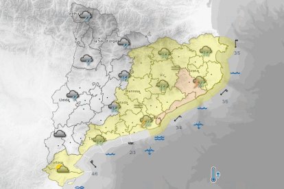 Protecció Civil activa l'Alerta del Pla INUNCAT per les intenses pluges previstes sobretot al litoral i prelitoral central