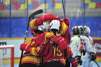 Jugadoras de la selección española de patinaje en línea.